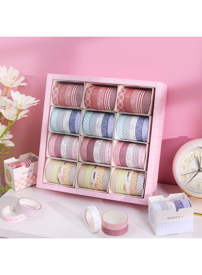 Bluejw Macaron Color Hand Account Suit Gift Box Solid Color Basic Vintage And Paper Tape Color Printing Hand Account Tape - Image 1