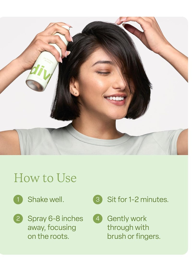 divi Dry Shampoo Spray for Women - Formulated to Absorb Oil, Balance the Scalp and Extend Time Between Washes - Free of Benzene, Butane, Propane and Talc, 5.3oz (1 Pack) - Packaging may vary