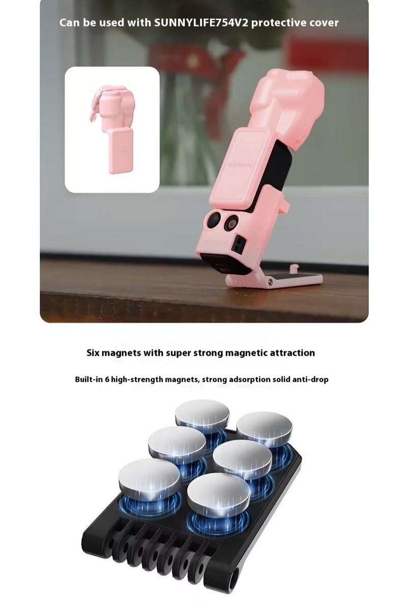 سني لايف Sunnylife DJI Osmo Pocket 3 قاعدة تثبيت مغناطيسية قابلة لتعديل الزاوية قاعدة سطح مكتب متعددة الوظائف (وردي) - Image 3