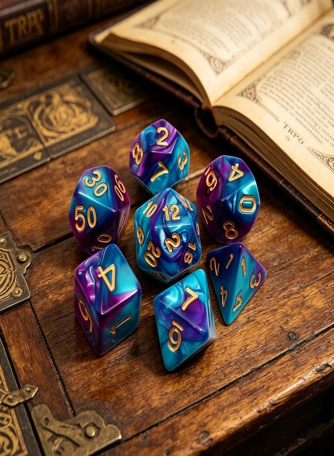 CREEBUY Polyhedral DND Dice Set-12 Pack Double-Colors D&D Dice Sets Compatible with Dungeons and Dragons Role Playing Game RPG MTG Games Dice with D4 D6 D8 D10 D% D12 D20 (12 Colors Set) - Image 5