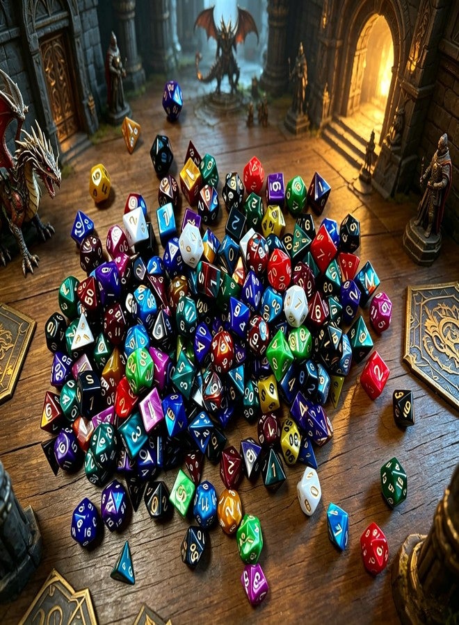 CREEBUY Polyhedral DND Dice Set-12 Pack Double-Colors D&D Dice Sets Compatible with Dungeons and Dragons Role Playing Game RPG MTG Games Dice with D4 D6 D8 D10 D% D12 D20 (12 Colors Set) - Image 4
