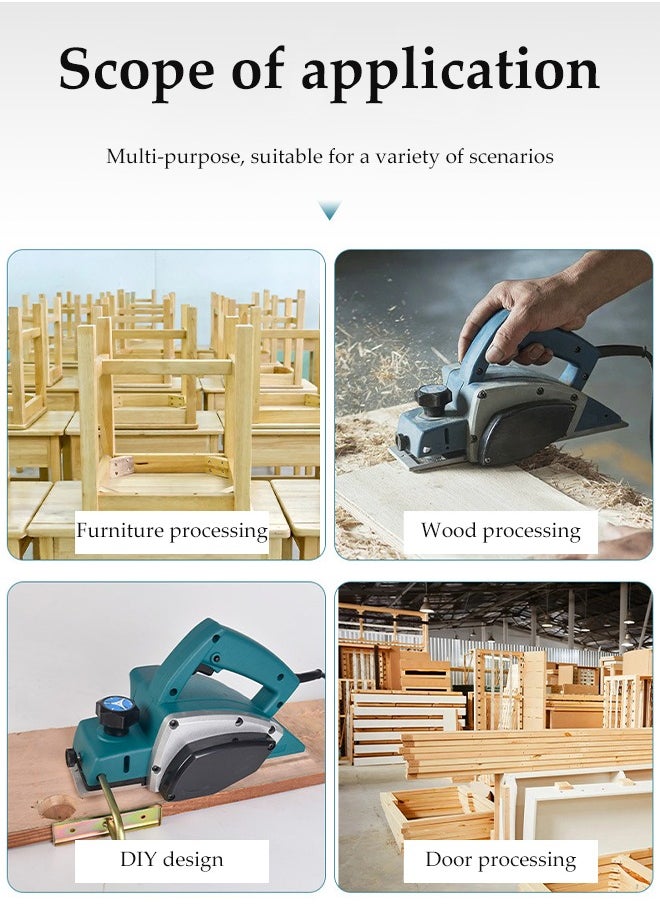 DUNISO Portable Woodworking Electric Planer, Multifunctional Electric Woodworking Planer, Electric Hand Board, With Accessories，Suitable For Furniture Processing, Wood Processing, DIY Design, Door Processing  - Image 4
