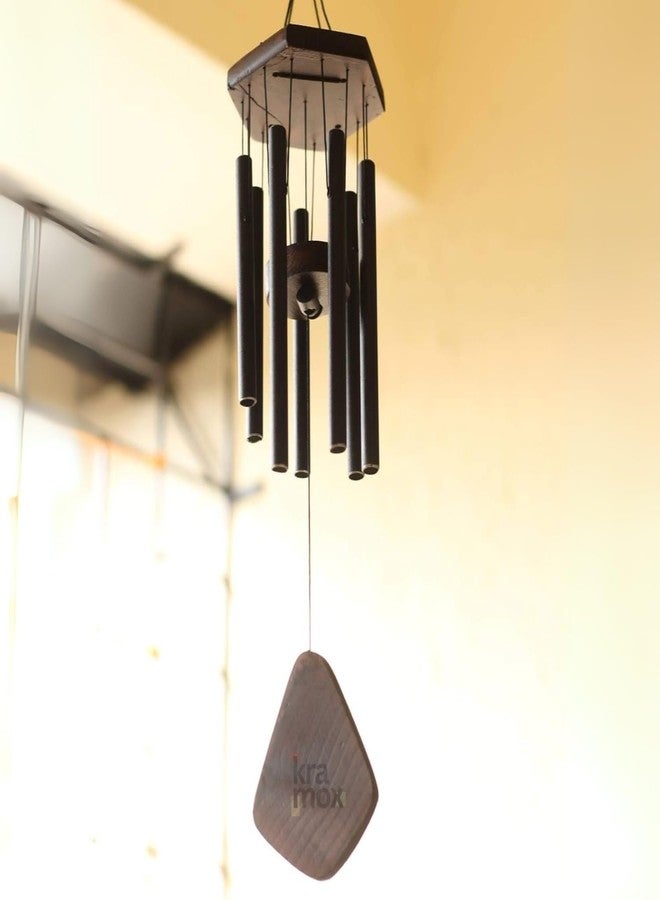 Kramox Black Metal 7 Pipes Wind Chime Home Balcony & Office Positive Energy Aluminum Meditation and Best Gift for Birthday Anniversary Home VASTU and Return Gift Black - Image 4