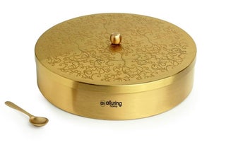 Alluring Homz Handcrafted Brass Masala Box For KitchenBrass Spice BoxBrass UtensilsMasala DaniMasala Box Species Container With 7 Brass Containers For Kitchen 7 ContainersSizes 18 Cm 40 ML - pzsku/Z30E9901BFCDCDA0BD1A5Z/45/1748264177/3d5096a1-a5f6-4309-8afd-1021e22593bd
