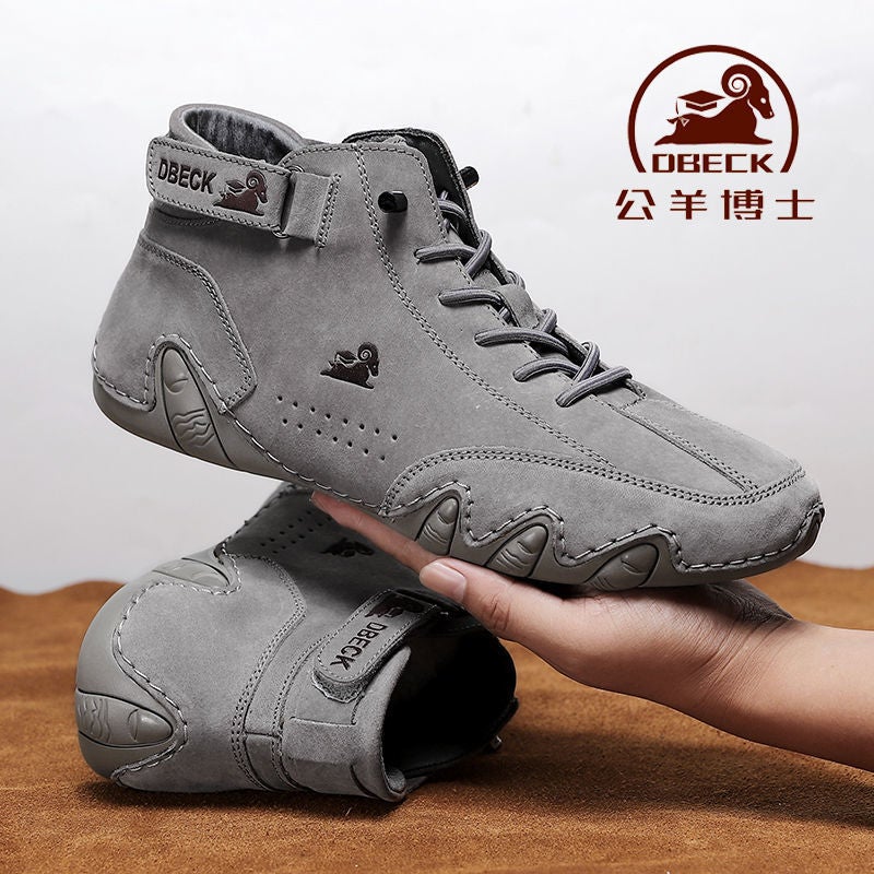 Cross-border hot style independent station men's shoes high-top men's casual shoes shoes Dr. Ram first layer leather Martin boots men G8008 Khaki (spot on the same day) 48 - Image 3