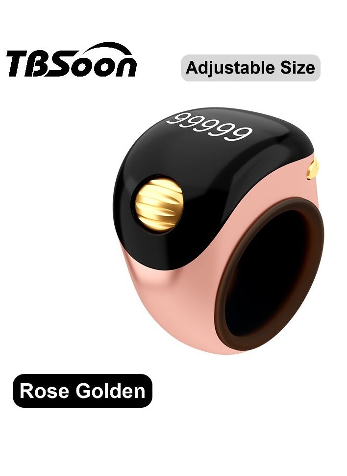 Generic Golden Bead Prayer Smart Ring, Lucky Ring, Tasbih Ring, Large Battery, Large OLED Display, Prayer Counting Ring, Fashionable, Cool, Perfect for Daily Wear and Gift Giving, Man and Women Samrt Ring, TBSoon iQIBLA Zikr Ring  - Image 1