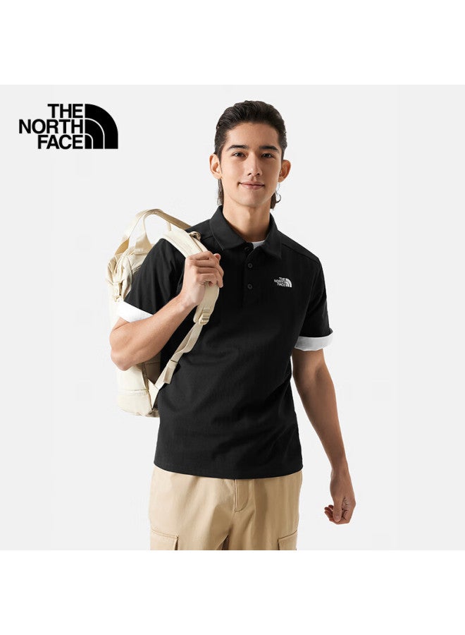 THE NORTH FACE The North Face Short Sleeve Polo Men's And Women's Outdoor Comfortable Breathable Short Sleeve 8av3 Cosmic Black/jk3 Xxl - Image 1