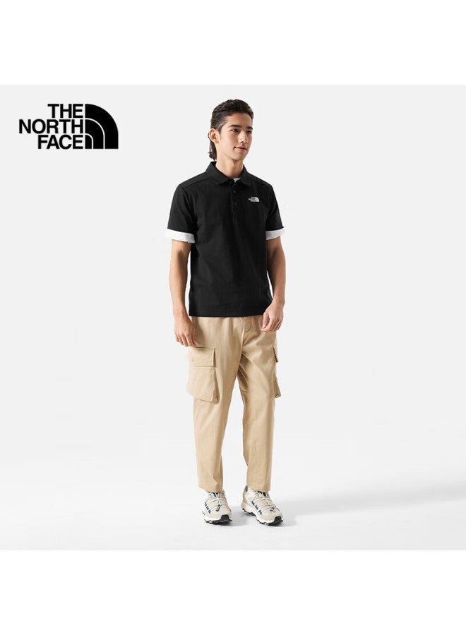 THE NORTH FACE The North Face Short Sleeve Polo Men's And Women's Outdoor Comfortable Breathable Short Sleeve 8av3 Cosmic Black/jk3 Xxl - Image 3