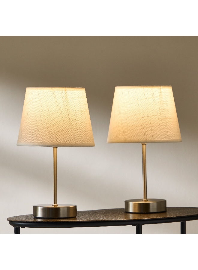 Home Box Emzie 2-Piece Metal Table Lamp Set with Linen Shade - 30 cm  - Image 2