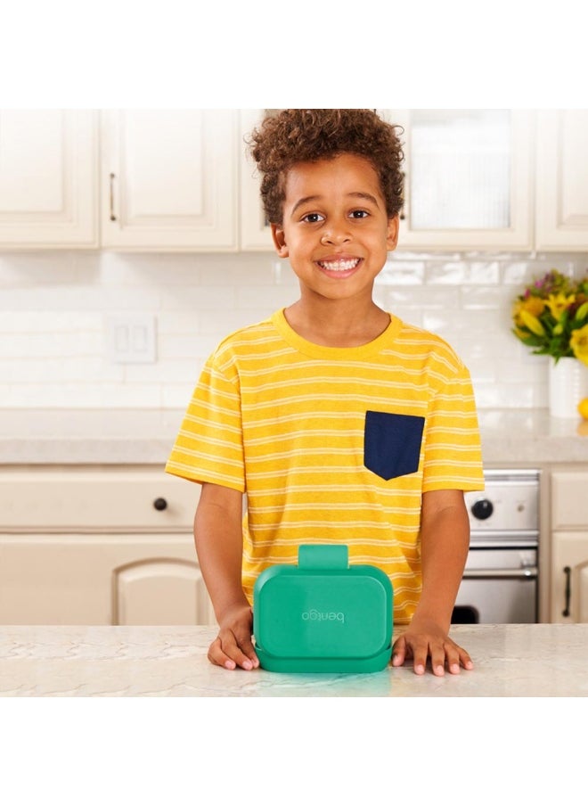 Bentgo Kids Snack 2 Compartment Leak Proof Bento - Style Food Storage For Snacks And Small Meals, Easy - Open Latch, Dishwasher Safe , And Bpa - Freeideal For Ages 3+ (Green/Navy)  - Image 4