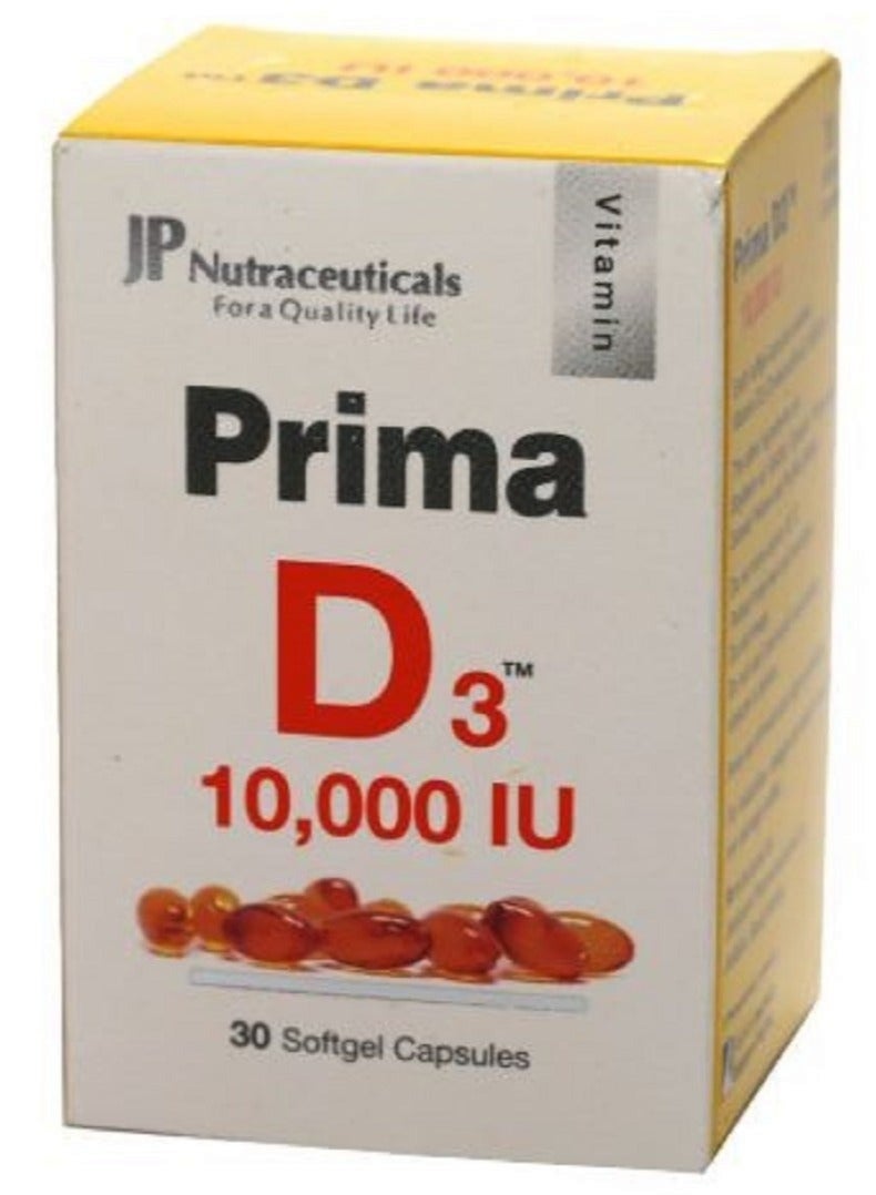 JP Nutraceuticals Jp PRIMA D3 10,000 UI 30 softgel capsules - Image 1