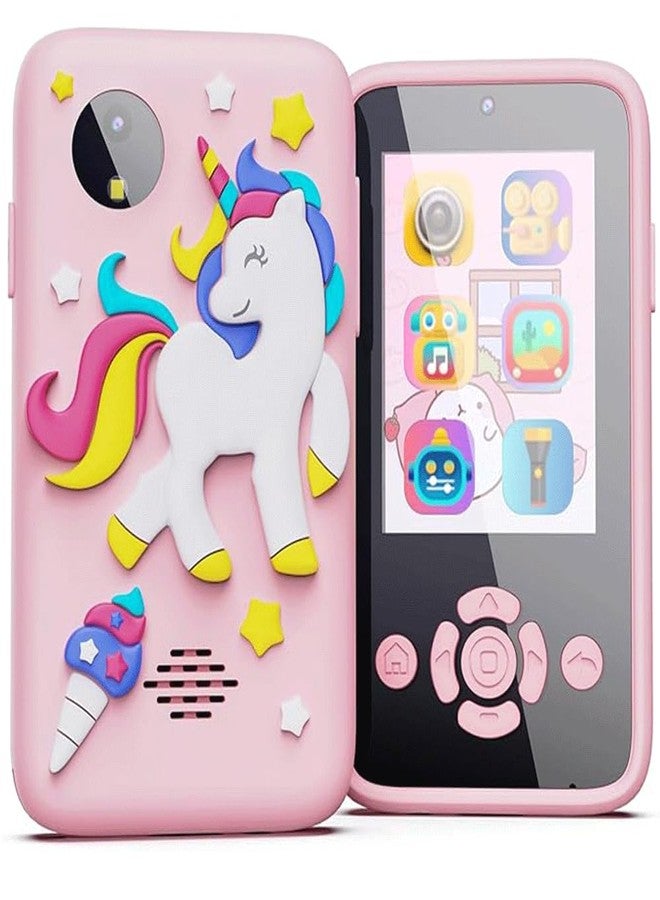 MANVI Kids Smart Phone for Girls, Phone Toy for Children 3 4 5 6 7 8 Year Old, Christmas Birthday Gifts for Kids Age 3-8, MP3 Music Player Dual Camera (Unicorn, Pink) - Image 1
