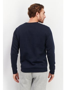 Celio Men Crew Neck Plain Long Sleeves SweatShirt, Navy Blue  - Image 2