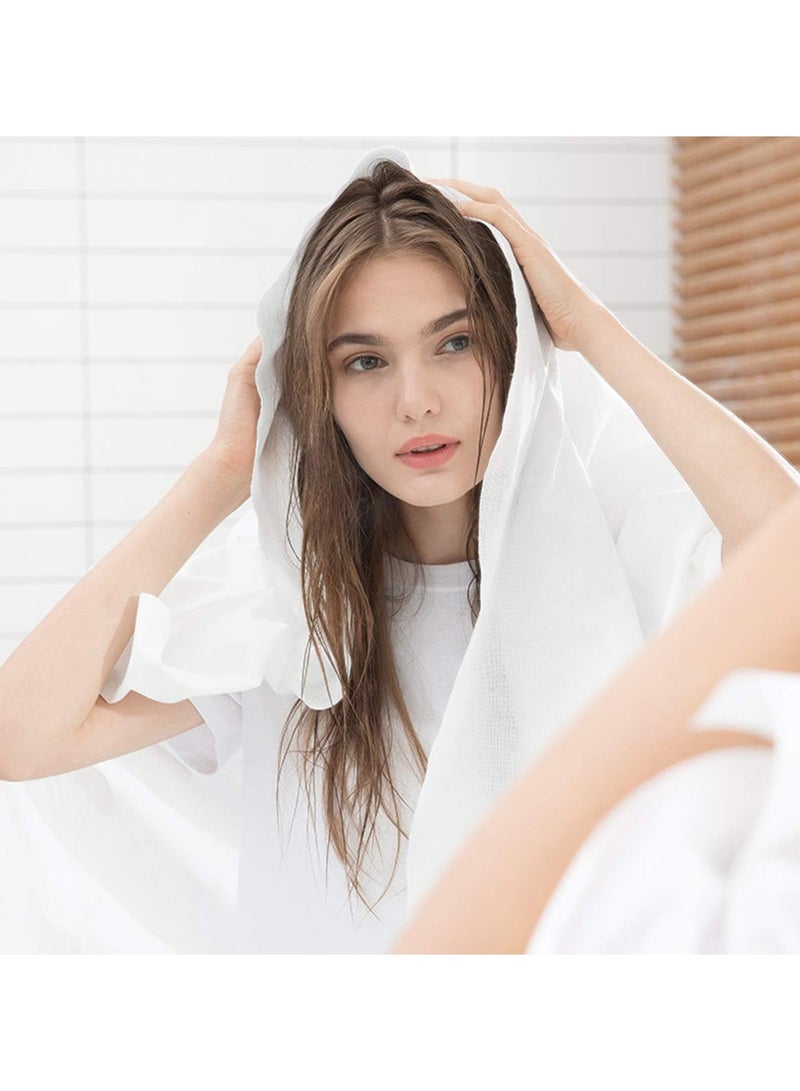 SOLARAE 6 Pack Disposable Bath Towels, White Soft Bath Bath Wipes, Portable and Breathable Thick Bath Cloths, for Travel Hotel Business Trip, Shower Bath Big Towels Body Towel for Hiking (55" x 28") - Image 2