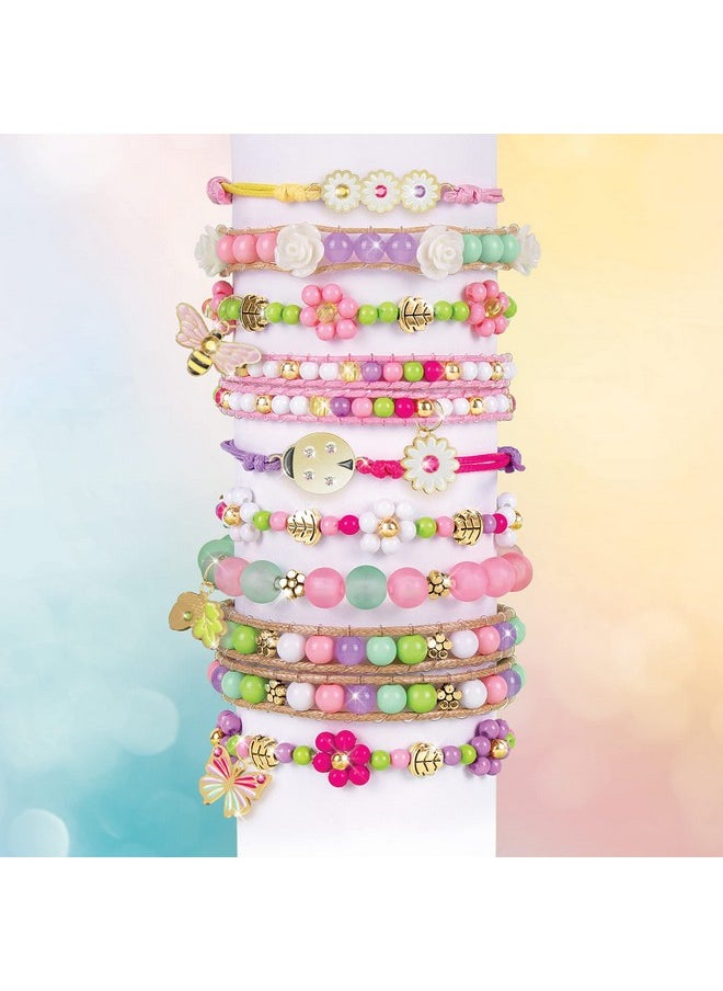 Make It Real Make It Real Crystal Dreams Nature Song|Create 9 Unique Charm Bracelets, 461 Pieces, Green Pink & Purple, All-in-One, DIY Charm & Bead Jewelry Kit|Arts & Crafts for Girls|Kids Ages 8+|Made in India  - Image 4