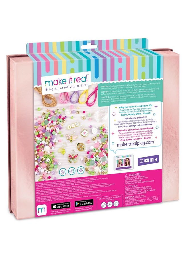 Make It Real Make It Real Crystal Dreams Nature Song|Create 9 Unique Charm Bracelets, 461 Pieces, Green Pink & Purple, All-in-One, DIY Charm & Bead Jewelry Kit|Arts & Crafts for Girls|Kids Ages 8+|Made in India  - Image 2