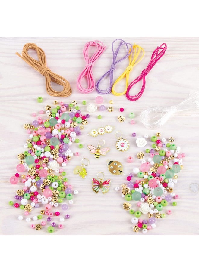 Make It Real Make It Real Crystal Dreams Nature Song|Create 9 Unique Charm Bracelets, 461 Pieces, Green Pink & Purple, All-in-One, DIY Charm & Bead Jewelry Kit|Arts & Crafts for Girls|Kids Ages 8+|Made in India  - Image 3