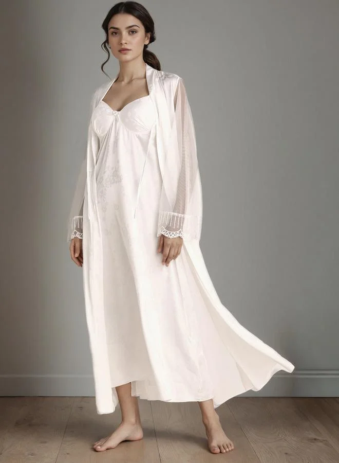 سبلاش فيڤ روب عروس بحزام مزين بالدانتيل