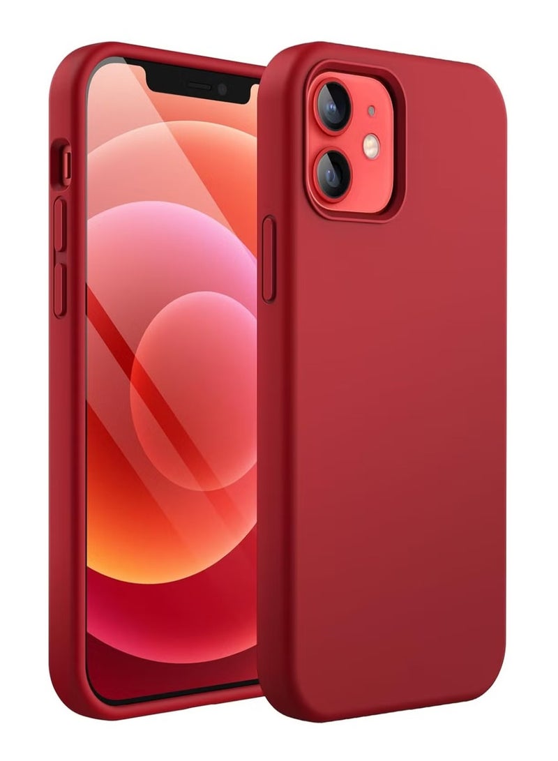 DUSALA iPhone 12 Case, iPhone 12 Pro Liquid Silicone Phone Case for iPhone 12/12 Pro 6.1 Inch, Colorful Silky-Soft Protective Cover (Red) - Image 1