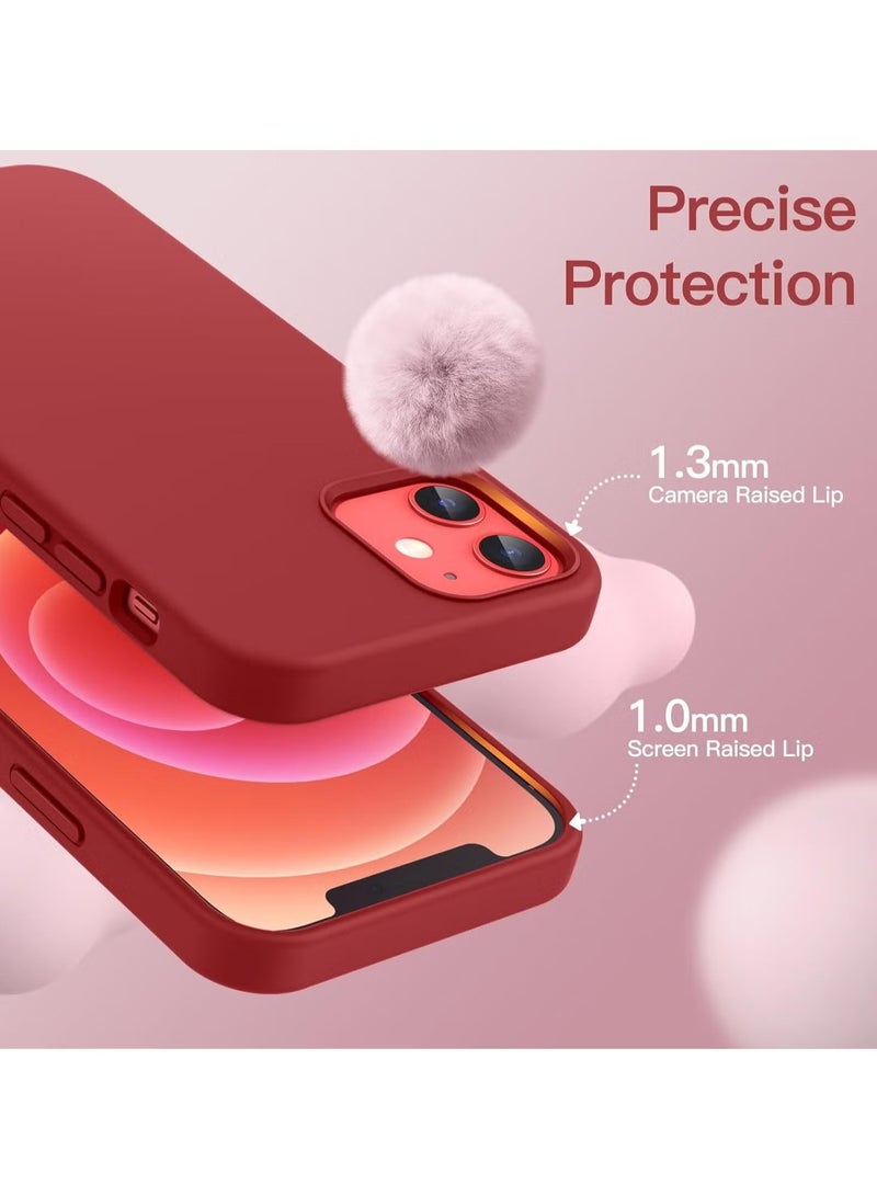 DUSALA iPhone 12 Case, iPhone 12 Pro Liquid Silicone Phone Case for iPhone 12/12 Pro 6.1 Inch, Colorful Silky-Soft Protective Cover (Red) - Image 3