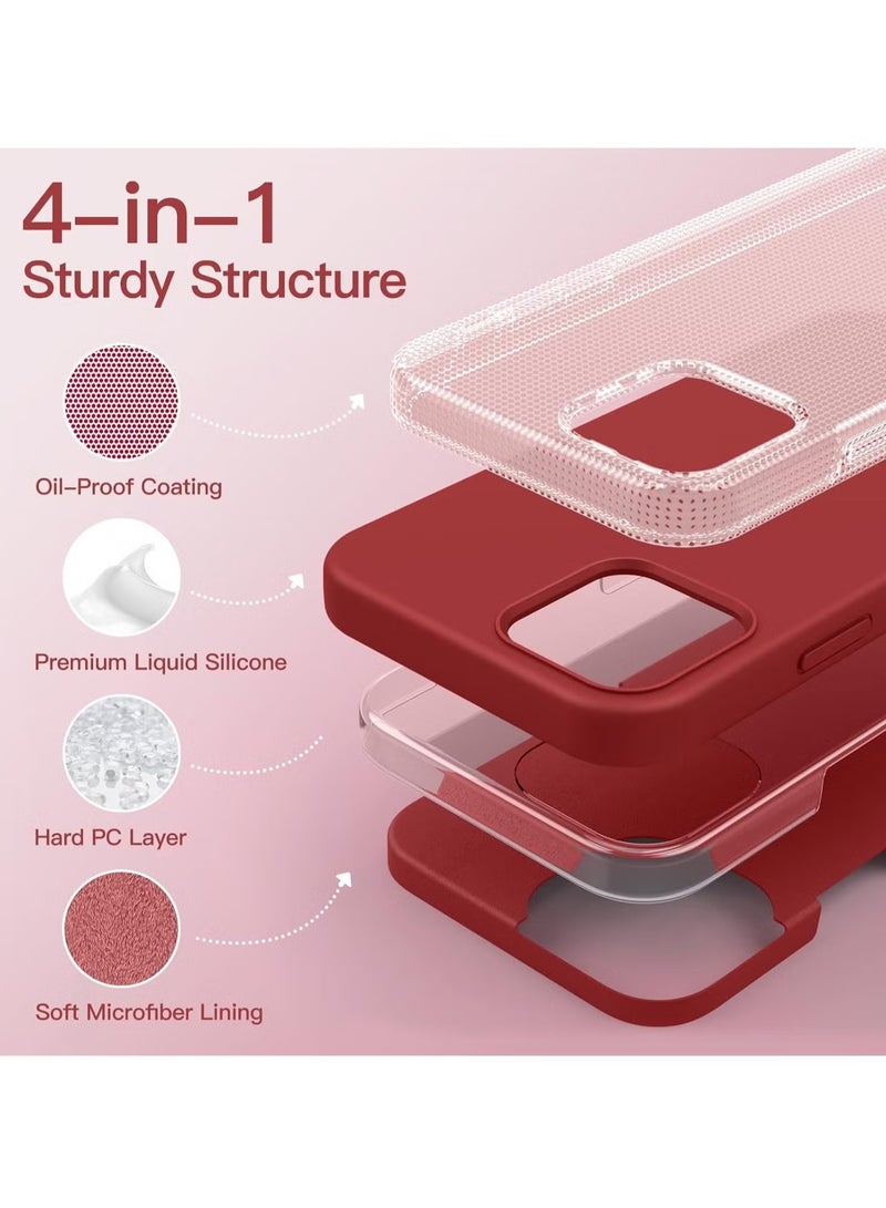 DUSALA iPhone 12 Case, iPhone 12 Pro Liquid Silicone Phone Case for iPhone 12/12 Pro 6.1 Inch, Colorful Silky-Soft Protective Cover (Red) - Image 5