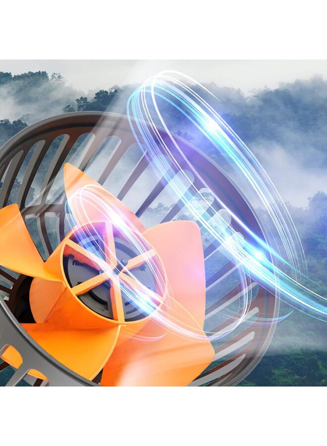 مروحة تبريد محمولة للسيارة بثلاثة رؤوس، قابلة للتعديل بسرعتين، تدور 360 درجة 12 فولت للمقاعد الخلفية مع قابس ولاعة سجائر، تدفق هواء قوي للمركبات والسيارات الترفيهية وسيارات الدفع الرباعي - Image 4