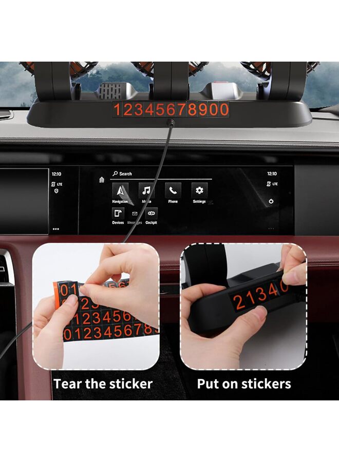 مروحة تبريد محمولة للسيارة بثلاثة رؤوس، قابلة للتعديل بسرعتين، تدور 360 درجة 12 فولت للمقاعد الخلفية مع قابس ولاعة سجائر، تدفق هواء قوي للمركبات والسيارات الترفيهية وسيارات الدفع الرباعي - Image 3