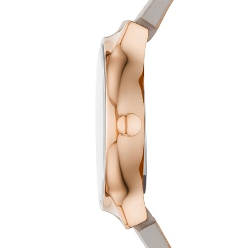 Skagen Women's Freja Lille Two-Hand Rose Gold Stainless Steel and Gray Leather Band Watch (Model: SKW3005) - Image 3