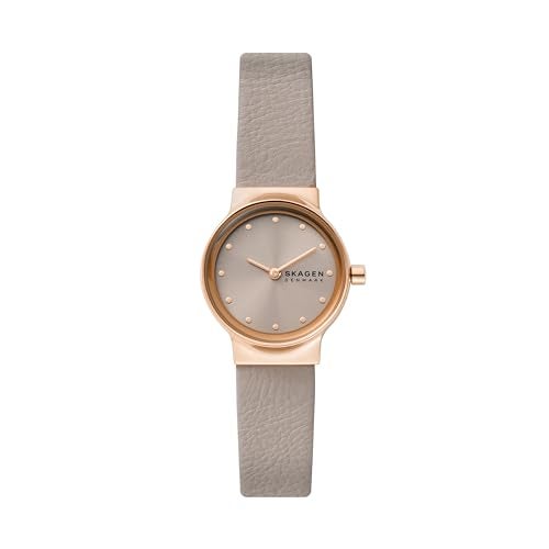 Skagen Women's Freja Lille Two-Hand Rose Gold Stainless Steel and Gray Leather Band Watch (Model: SKW3005) - Image 1