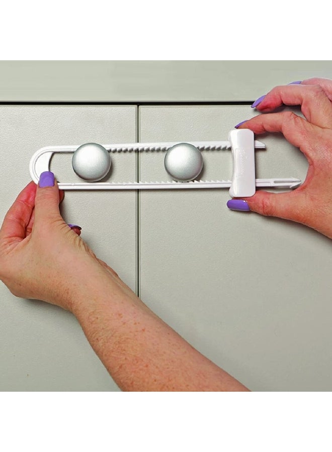 dreambaby 3-Piece Sturdy Plastic Sliding Lock with Knob White 4.5 x 9.2 x 29.1 cm F183 - Image 3