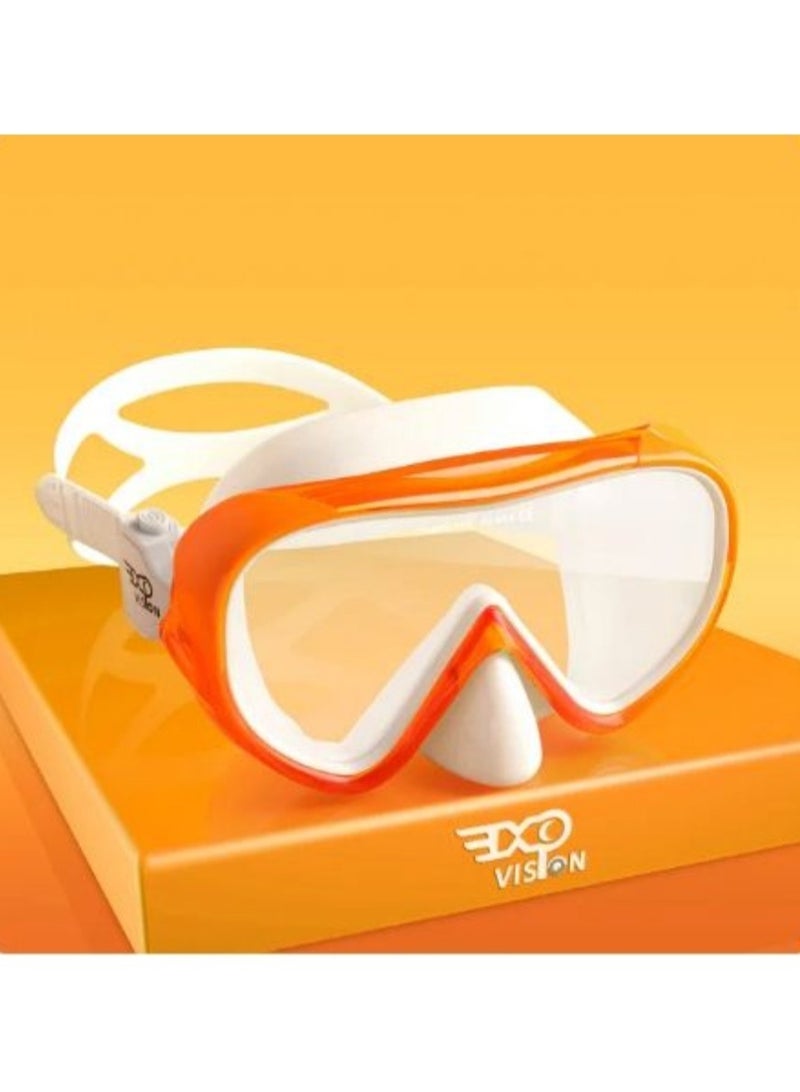 Vision EXP Children's Vision Snorkel Diving Mask, 180° Panoramic Swim Mask with Anti-Fog Tempered Glass Lens and Nose Cover