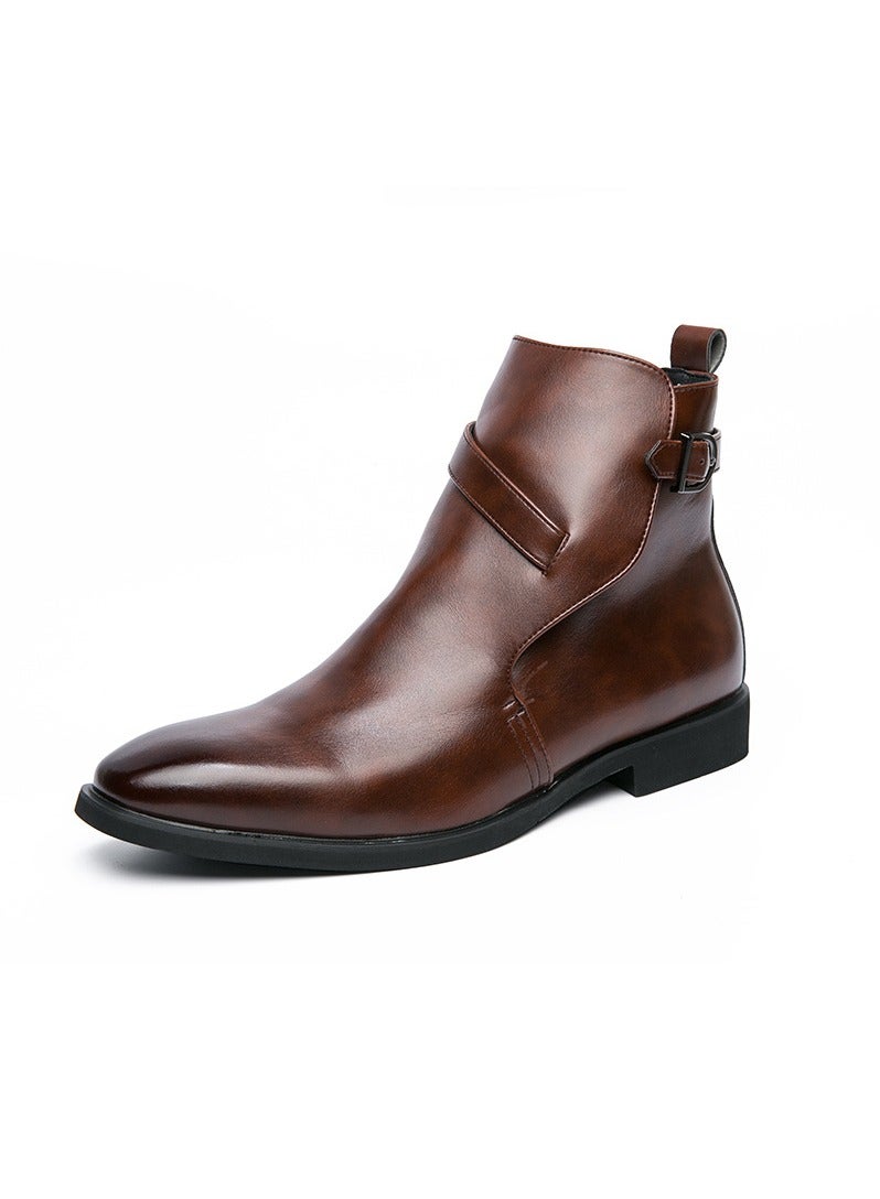 KUYING New Men's Casual Leather Boots - Image 1