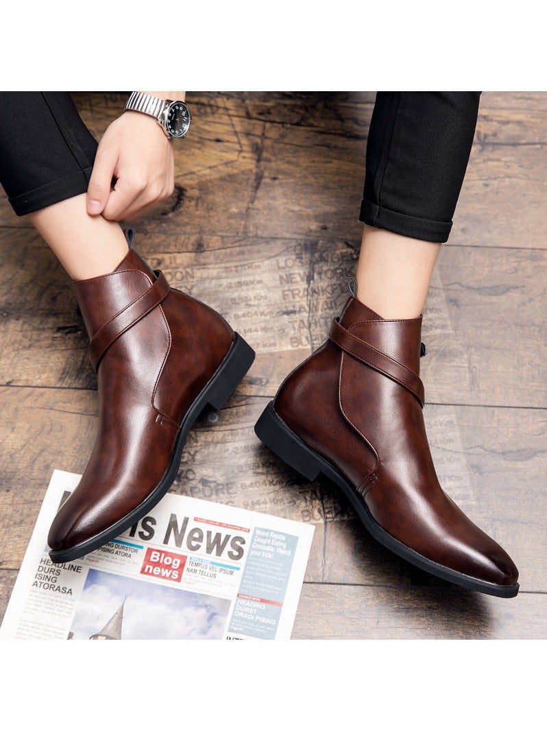KUYING New Men's Casual Leather Boots - Image 2