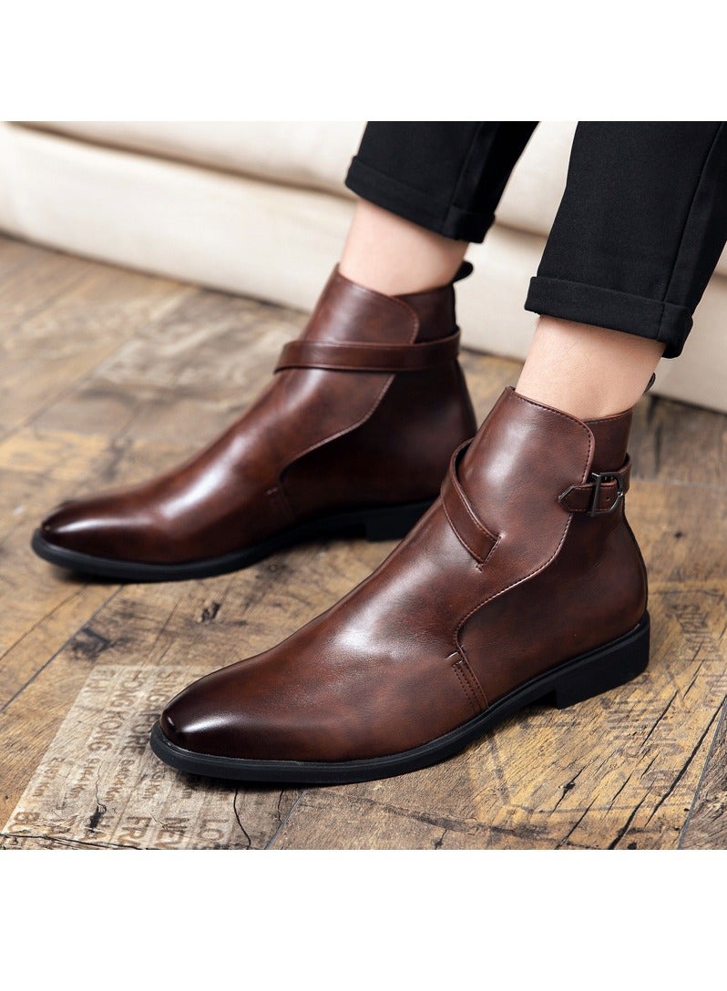 KUYING New Men's Casual Leather Boots - Image 3