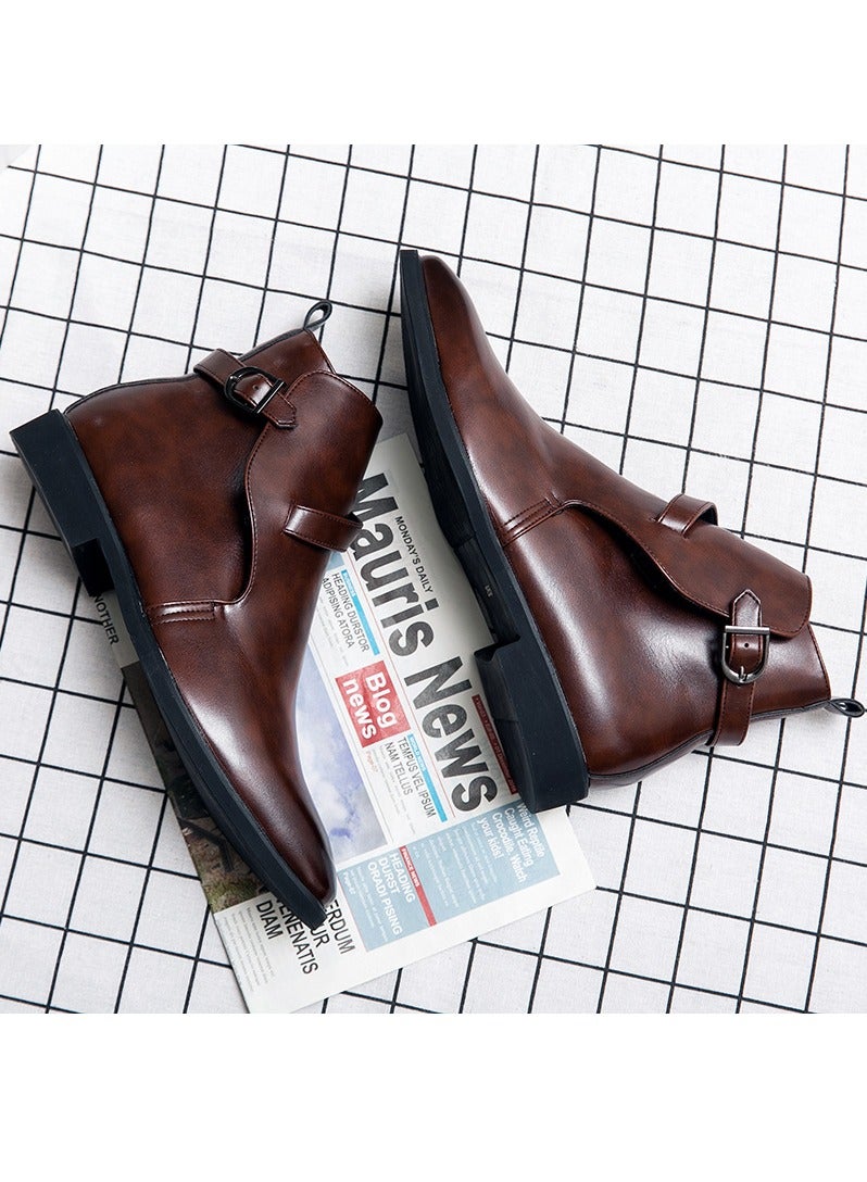 KUYING New Men's Casual Leather Boots - Image 4