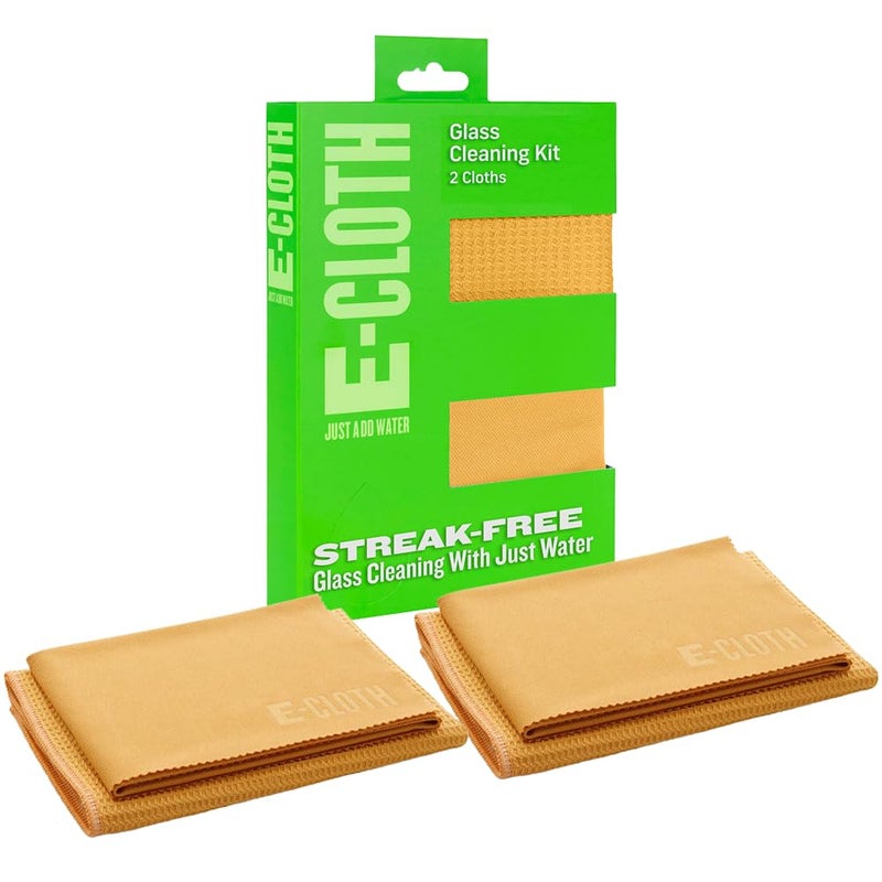 ECloth 2Pack Window Cleaning Cloth  StreakFree Glass  Mirror Cleaning Kit with Just Water Glass Cleaning Cloth Microfiber Towel Kit for Windows Car Windshield Mirrors  Tangerine Orange