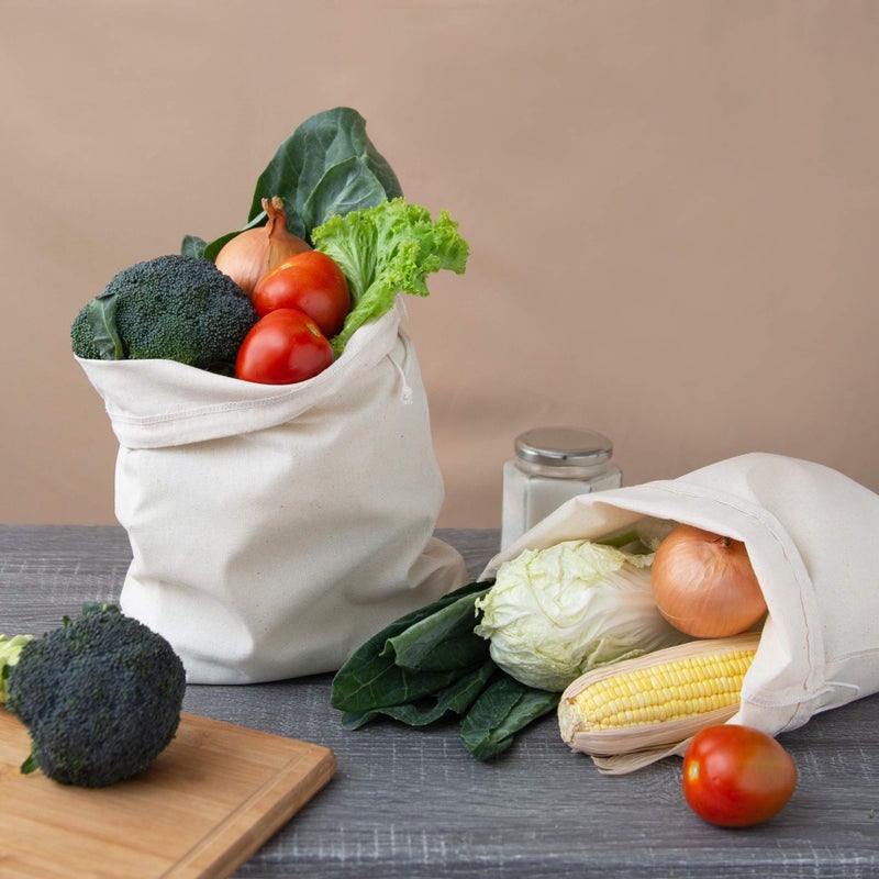 DR 100 Percent Cotton Muslin Drawstring Bags for Clothes Storage Pantry - Natural Unbleached (10 x 15 inch - 12 pack, Beige) - Image 5