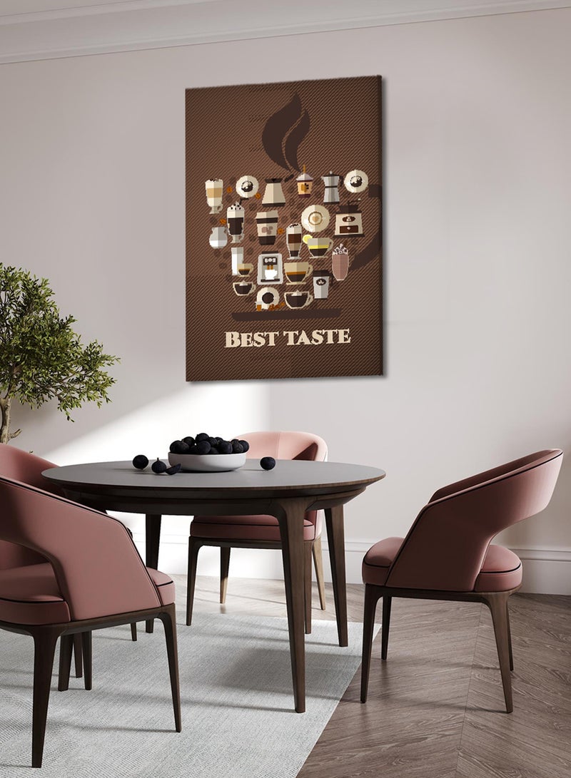 LOWHA Canvas Wall Art Stretched Over Wooden Frame with Coffee Cups  Painting - Image 1