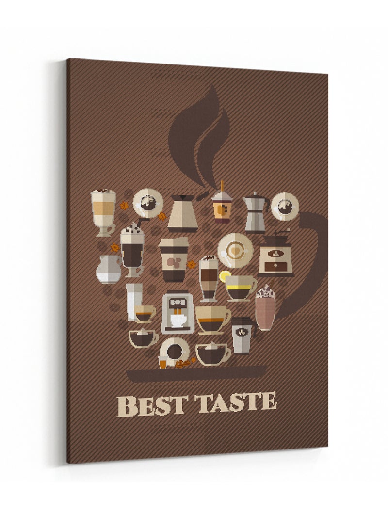 LOWHA Canvas Wall Art Stretched Over Wooden Frame with Coffee Cups  Painting - Image 4