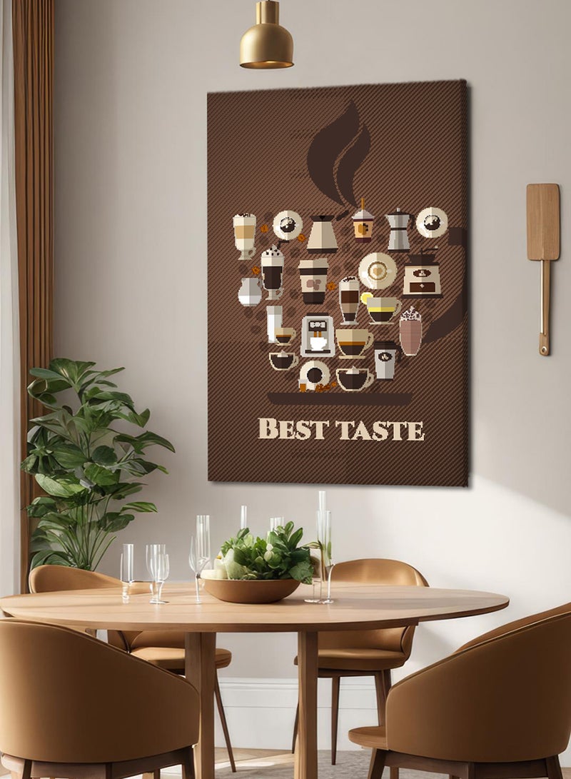 LOWHA Canvas Wall Art Stretched Over Wooden Frame with Coffee Cups  Painting - Image 3