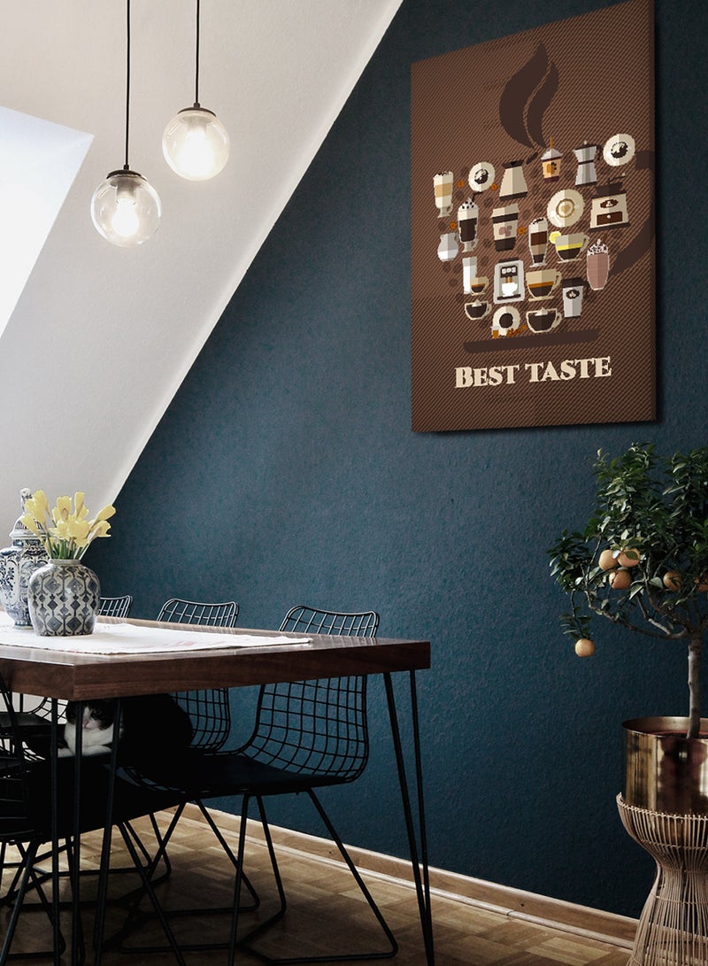 LOWHA Canvas Wall Art Stretched Over Wooden Frame with Coffee Cups  Painting - Image 2