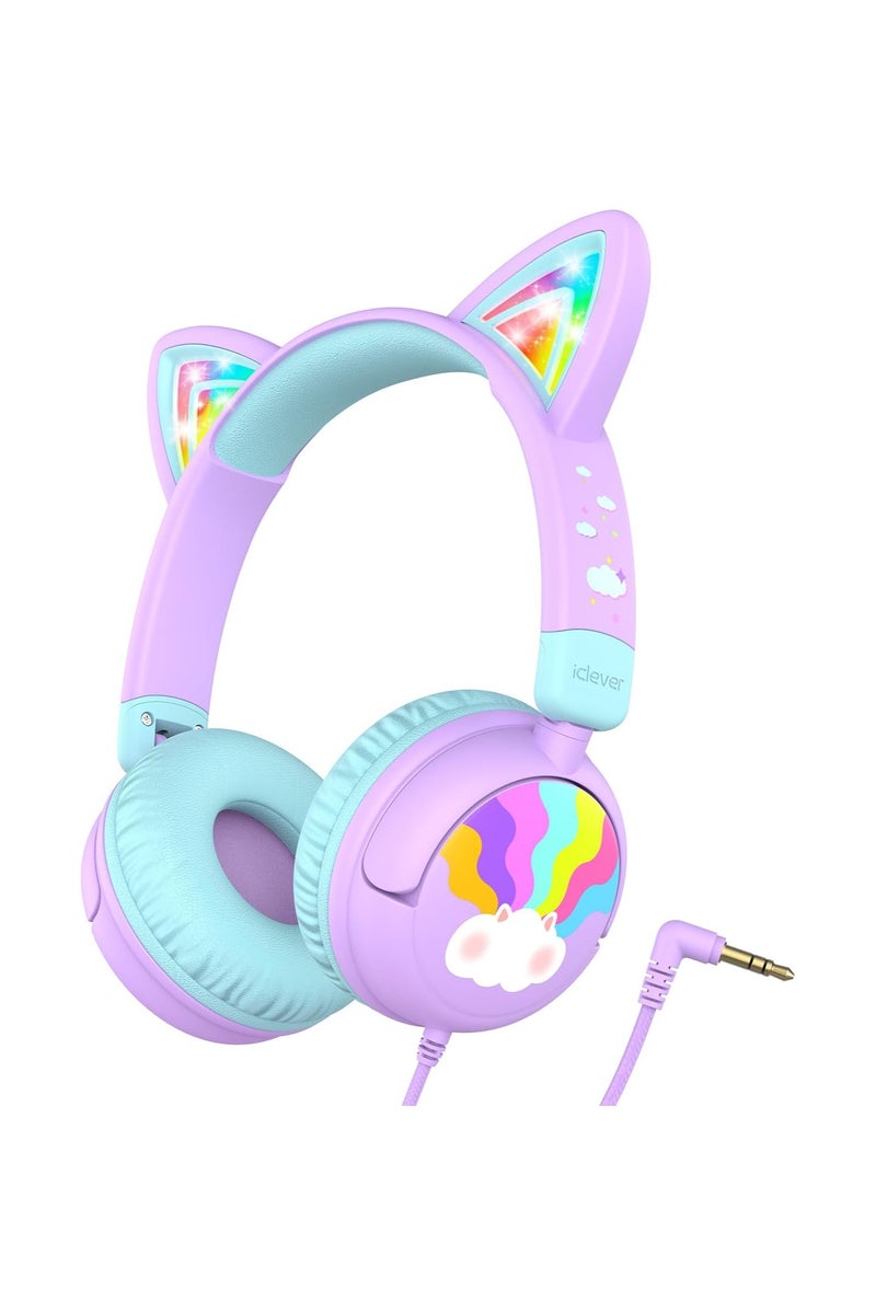 آيكليفير سماعات رأس للأطفال سلكية مضيئة للأجهزة اللوحية والمدرسة والسفر - Image 1