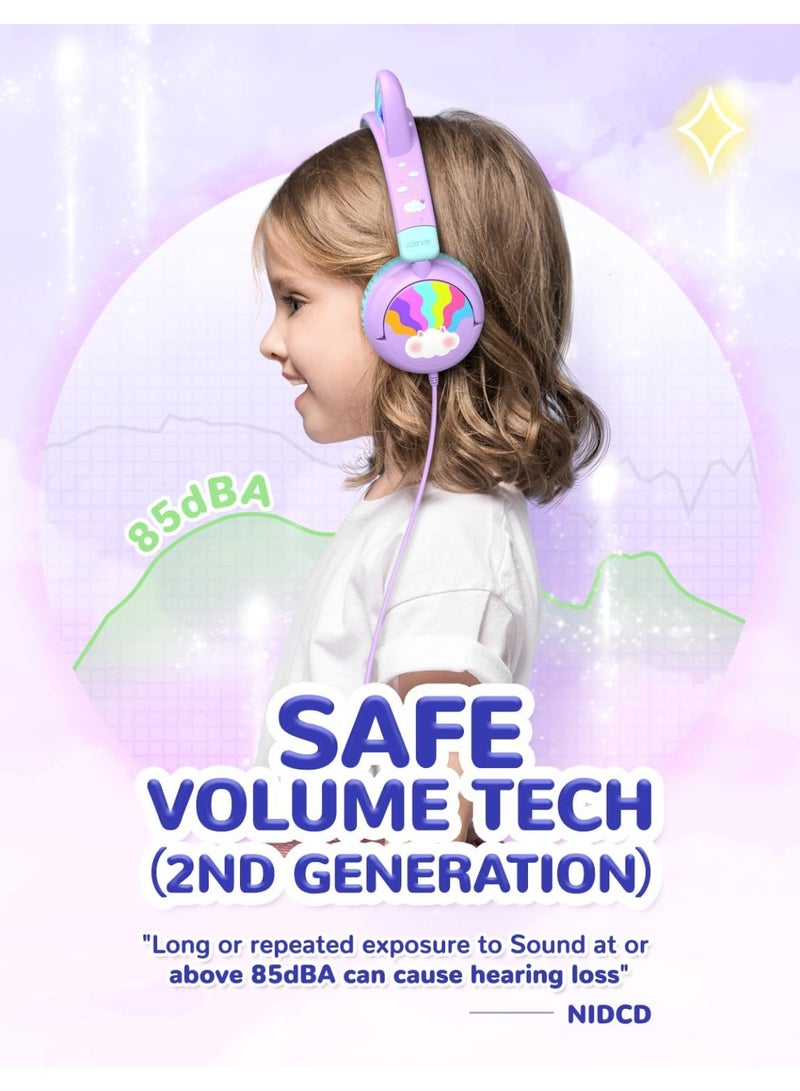 آيكليفير سماعات رأس للأطفال سلكية مضيئة للأجهزة اللوحية والمدرسة والسفر - Image 3