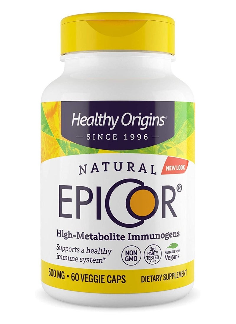 Healthy Origins EpiCor High-Metabolite Immunogens Supports a healthy Immune System 500mg Dietary Supplement - 60 Veggie Caps  - Image 1