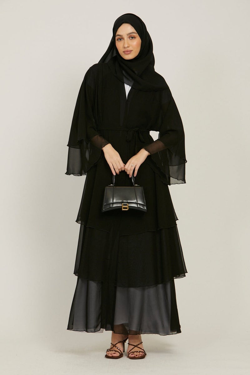 monica fashion Simple Solid Color Chiffon Cardigan - Image 1