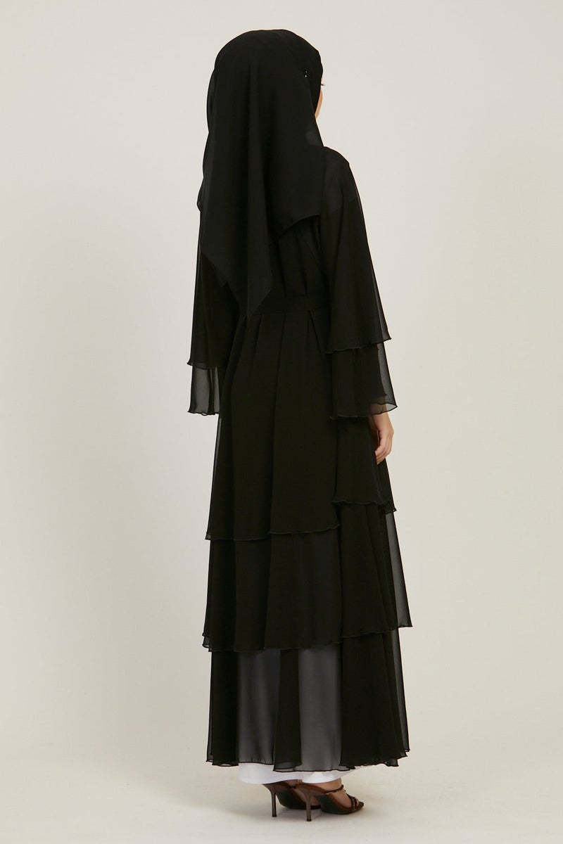 monica fashion Simple Solid Color Chiffon Cardigan - Image 3