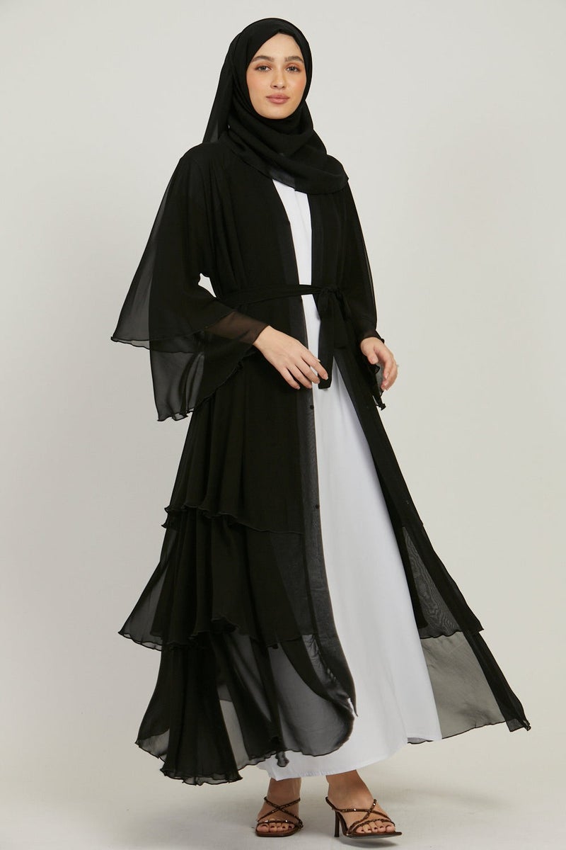 monica fashion Simple Solid Color Chiffon Cardigan - Image 2