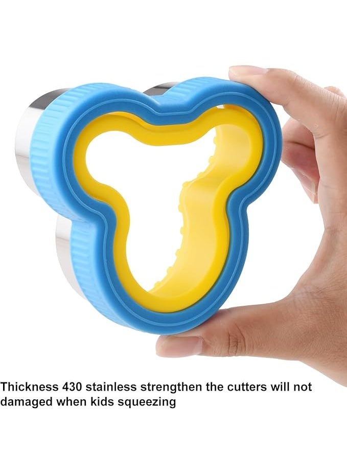 بروماس طقم قطعتين من البلاستيك لتشكيل الساندويتشات والبسكويت - أزرق/أصفر