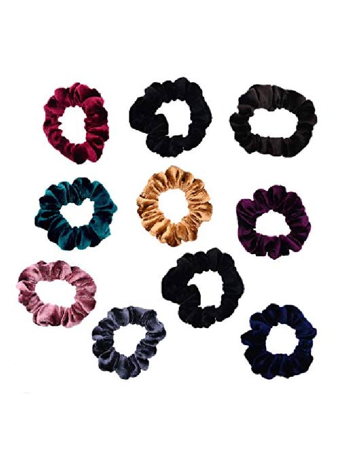 PIDOUDOU 10 Pack Assorted Color Small Velvet Scrunchies For Thin Hair Women Elastic Hair Bands Accessories - Image 2