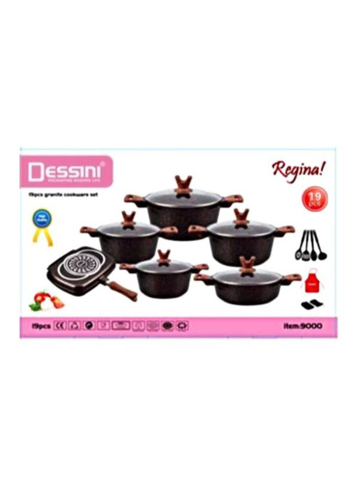 ديسيني 19 قطعة مجموعة تجهيزات المطابخ المطابخ المطلية بالجرانيت - Image 4